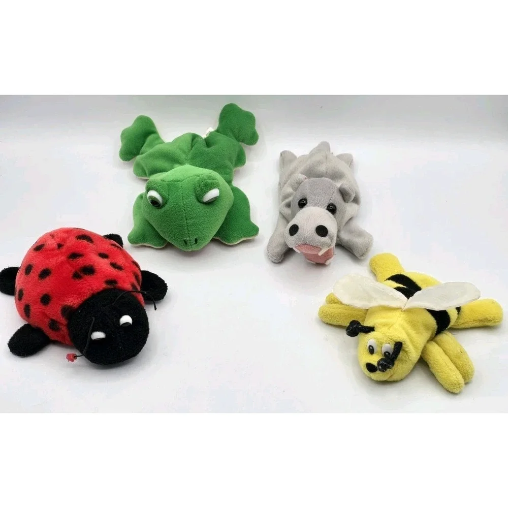 4 Lot VINTAGE 90's Plush Kids Animals- Good Condition - Plush Need Minor Repairs